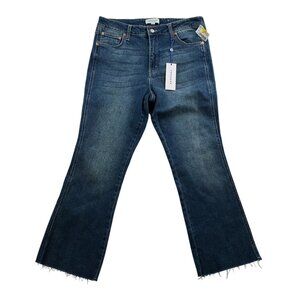 NWT Popsugar Womens Jeans Size 14 Straight Leg Frayed Hem Cotton Stretch Casual
